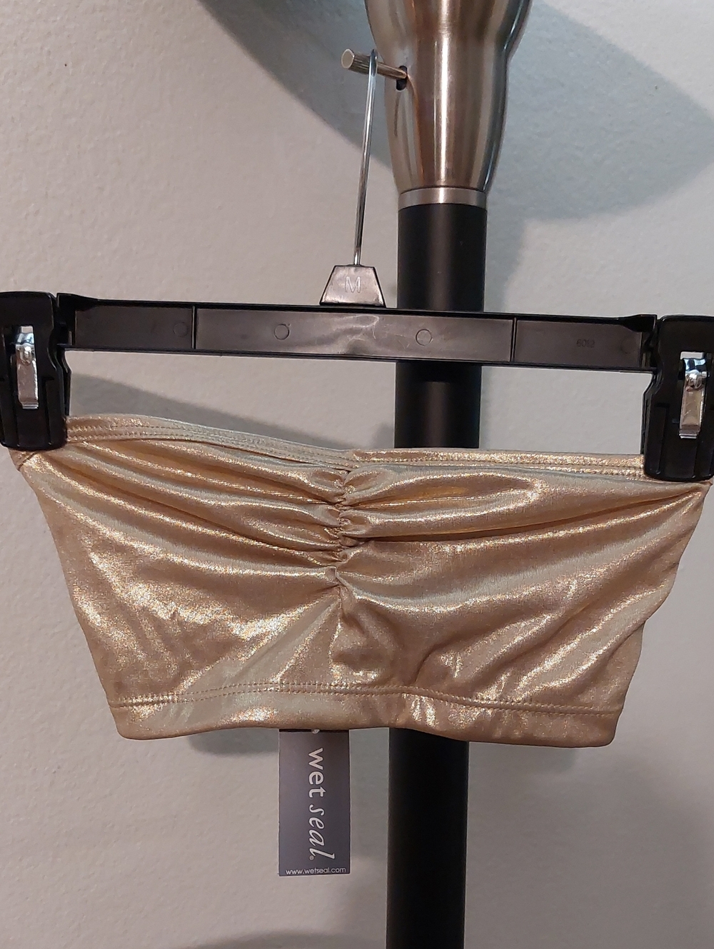 Vintage Y2K Gold Ruched Bandeau